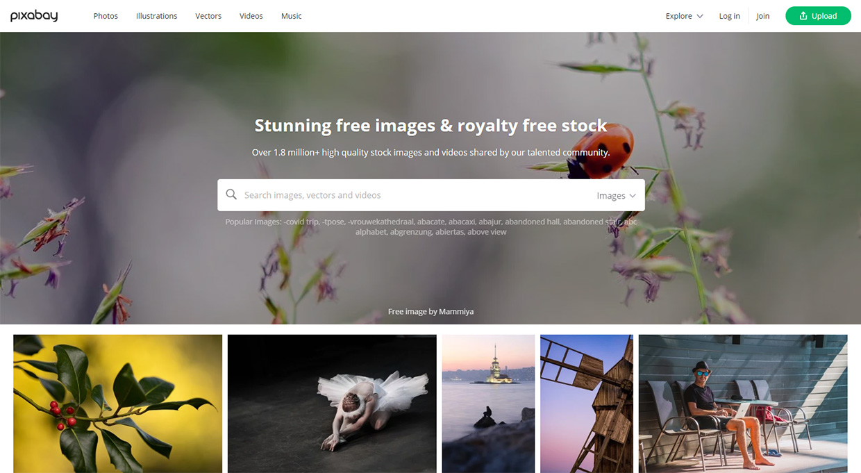 pixabay homepage