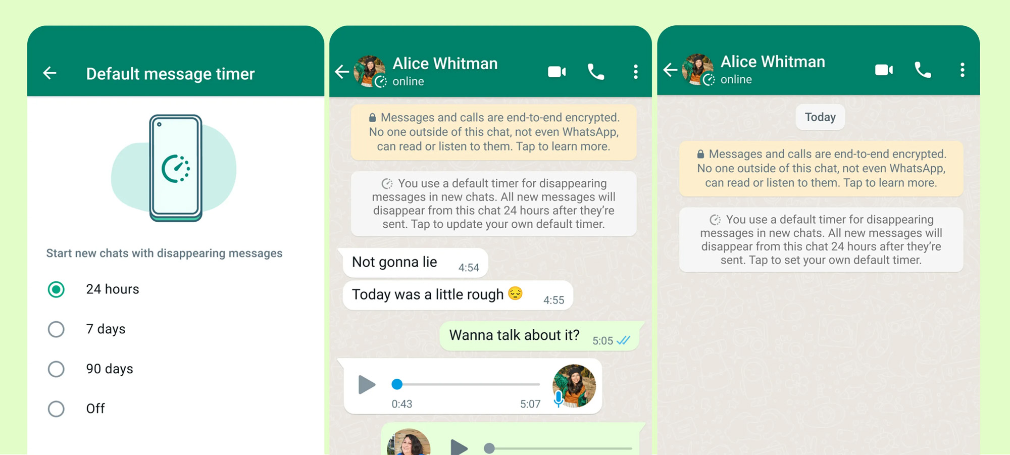 whatsapp disappearing messages