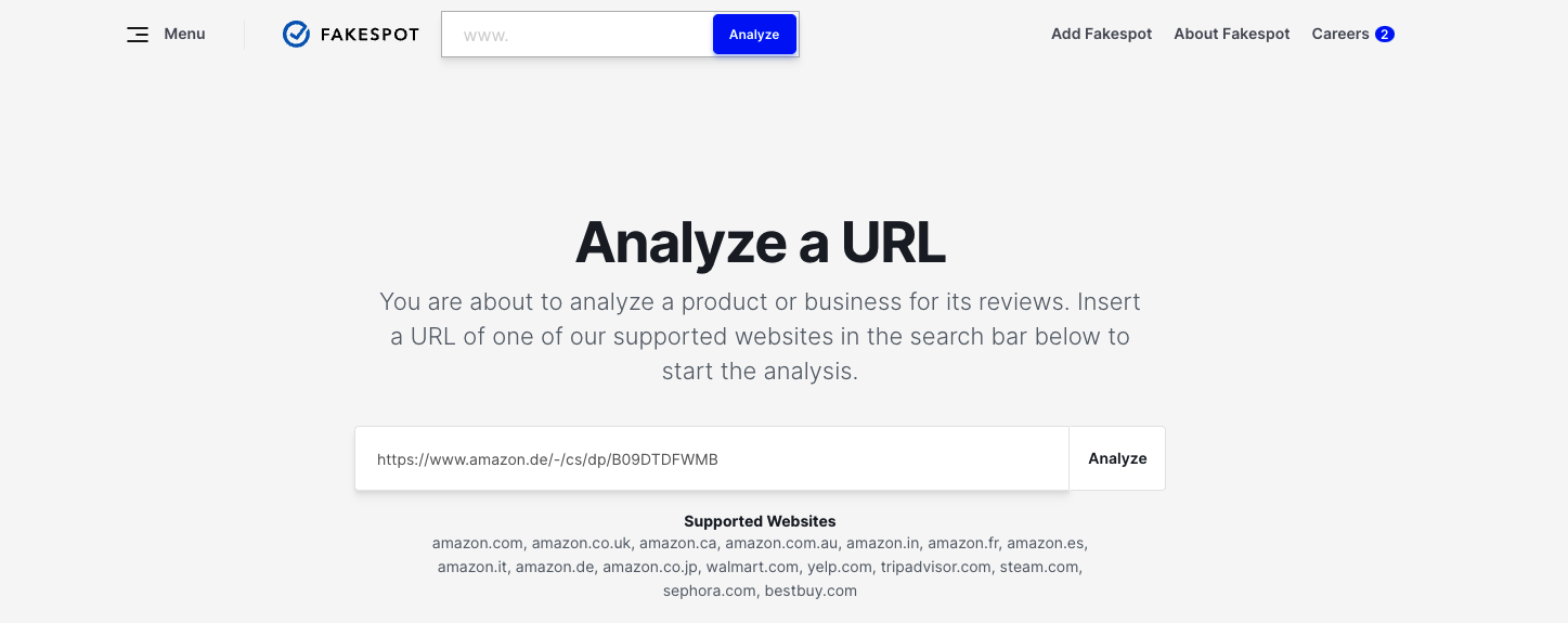 analyze button